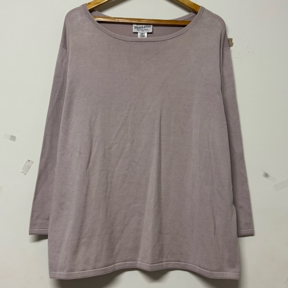 Pendleton 3/4 Stretch Knit Silk Blend Blouse 3X Purple